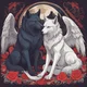 Angel and demon wolf