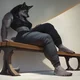 Sad Anthro Wolf
