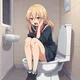 Girl on a toilet