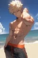 Shirtless Bakugo