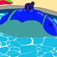 Pool blueberry girl