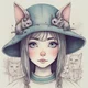 girl with a cat hat