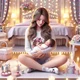 Baby girl and mom