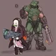 Nezuko and doom guy