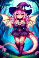 Playful dragon witch