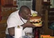 Guy eating burger