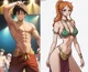 Luffy and Nami