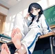 Nerdy student feet