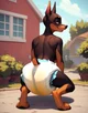 A Diapered Doberman