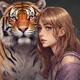 The girl and Tiger