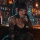 Girl at a bar