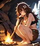 Isolated Cavewoman