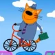 Cat on the bicycle 