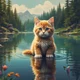 Kitten in a Lake