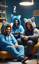 Fur Onesie Sleepover