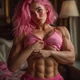 Cute muscular woman