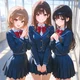 3 school girls