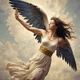Winged flying goddes