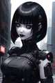 Cyborg goth girl
