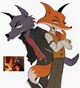 Fox and wolf