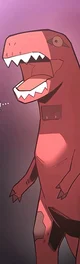 Red Dino cosplayer