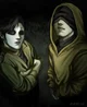 bl- masky and hoodie